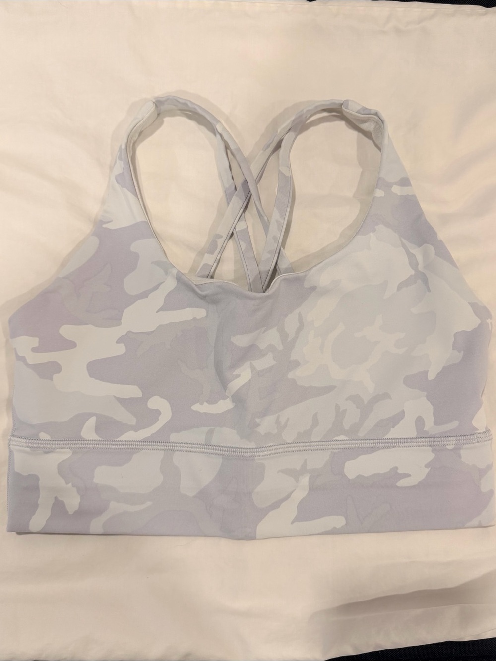 lululemon athletica Light Gray Camo Strappy Sports Bra
